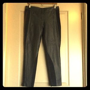 Faux leather front riding pants